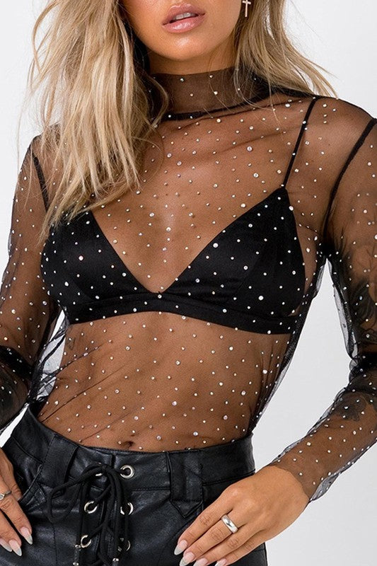 Sheer sparkle top