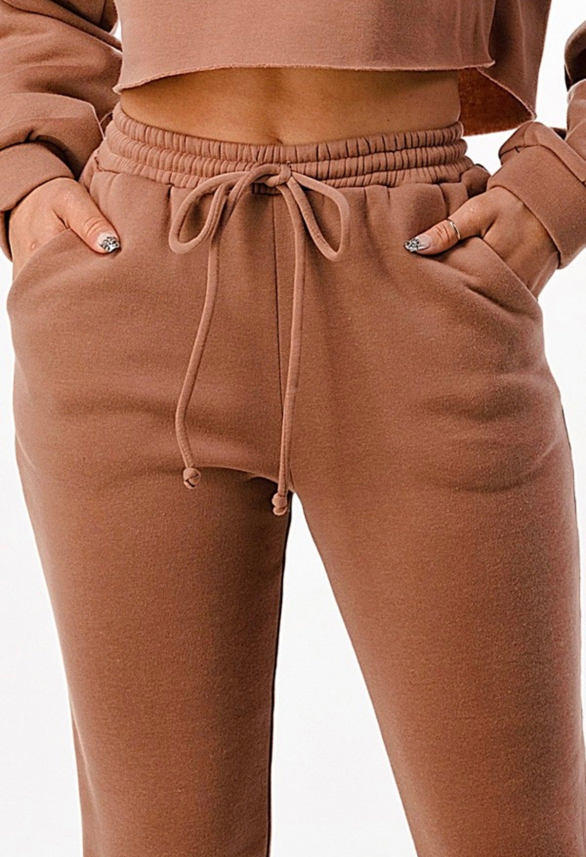 2-Piece Cropped Hoodie and Jogger Set