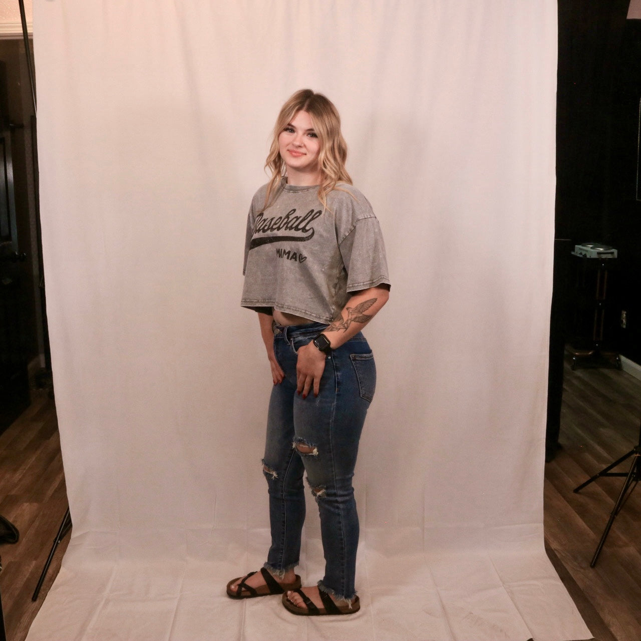 Baseball Mom Cropped Tee