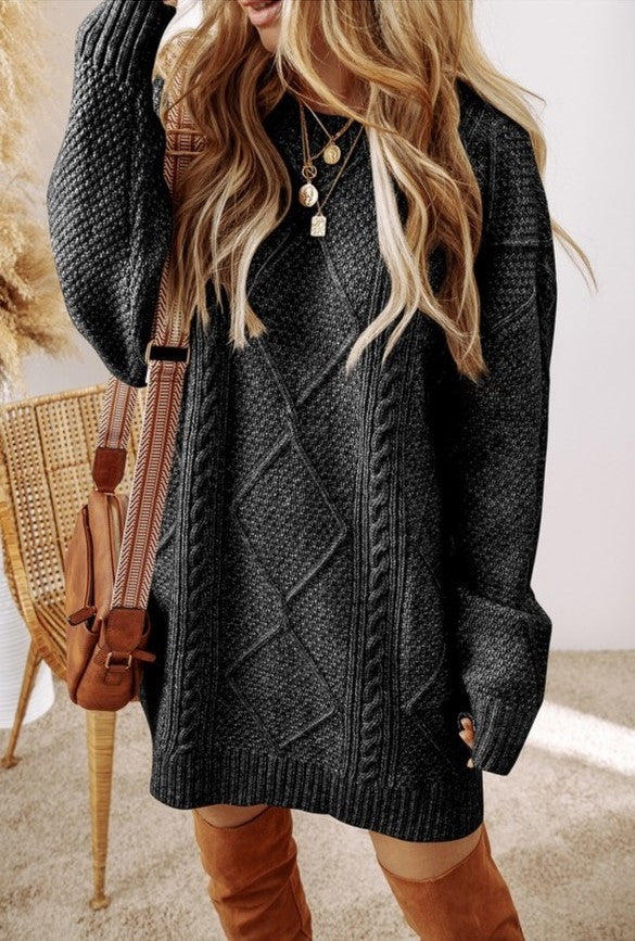 Cable Knit Sweater Dress