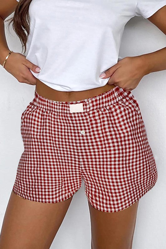 Gingham boxer shorts