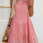 Gingham tiered dress