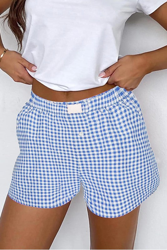 Gingham boxer shorts