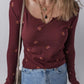 Ribbed floral long sleeve