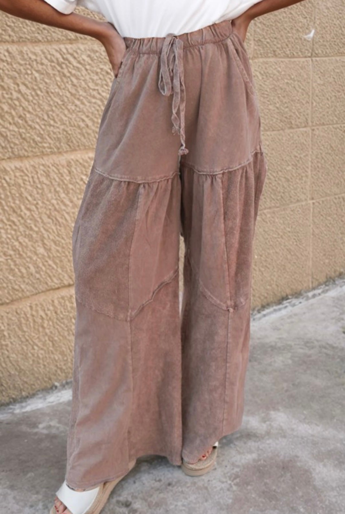 Tiered mauve pants