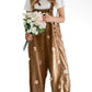 Floral print overalls
