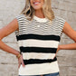 Striped neck sweater vest