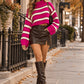 Striped cropped sweater