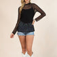 Black mesh long sleeves