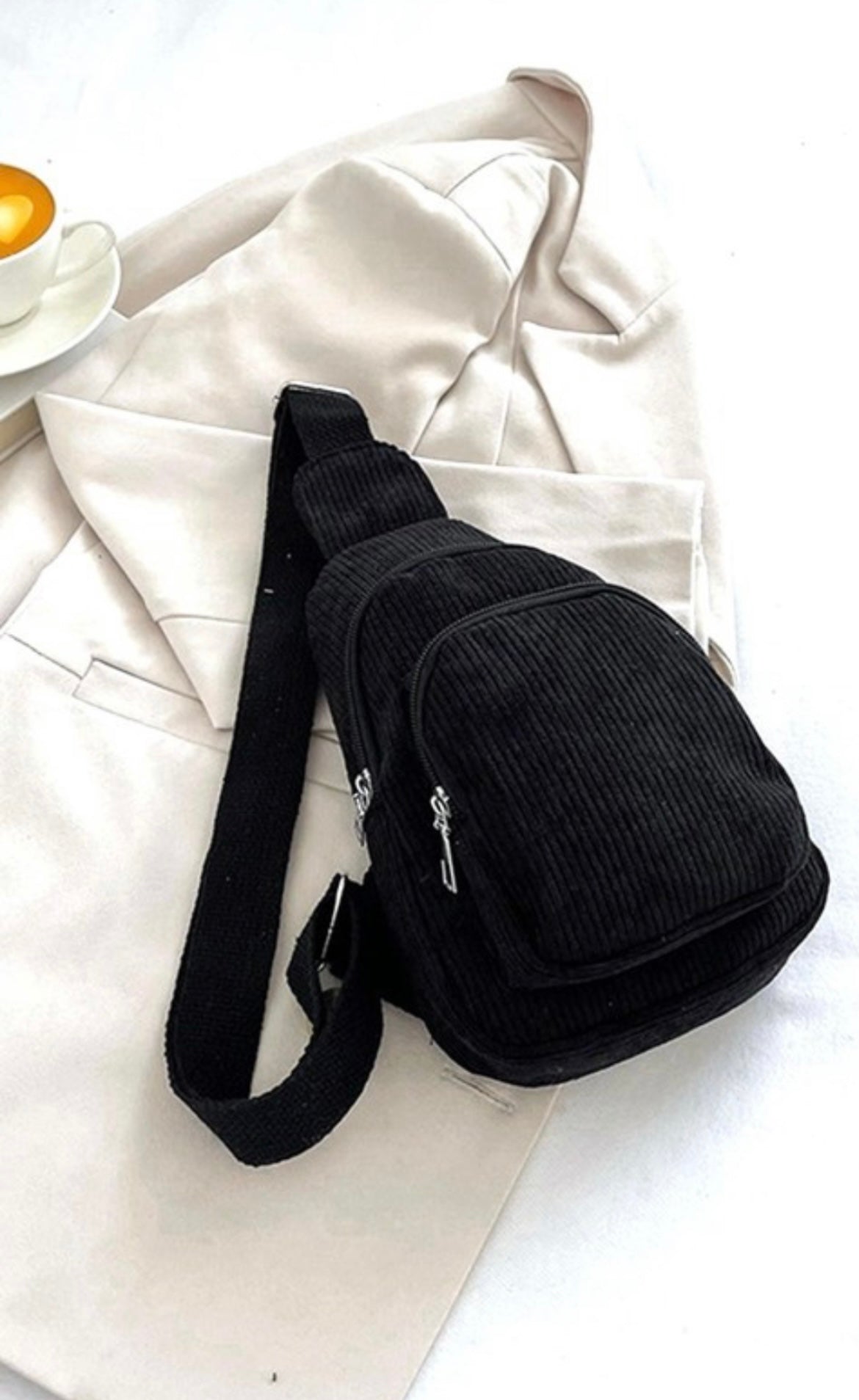 Corduroy double pocket