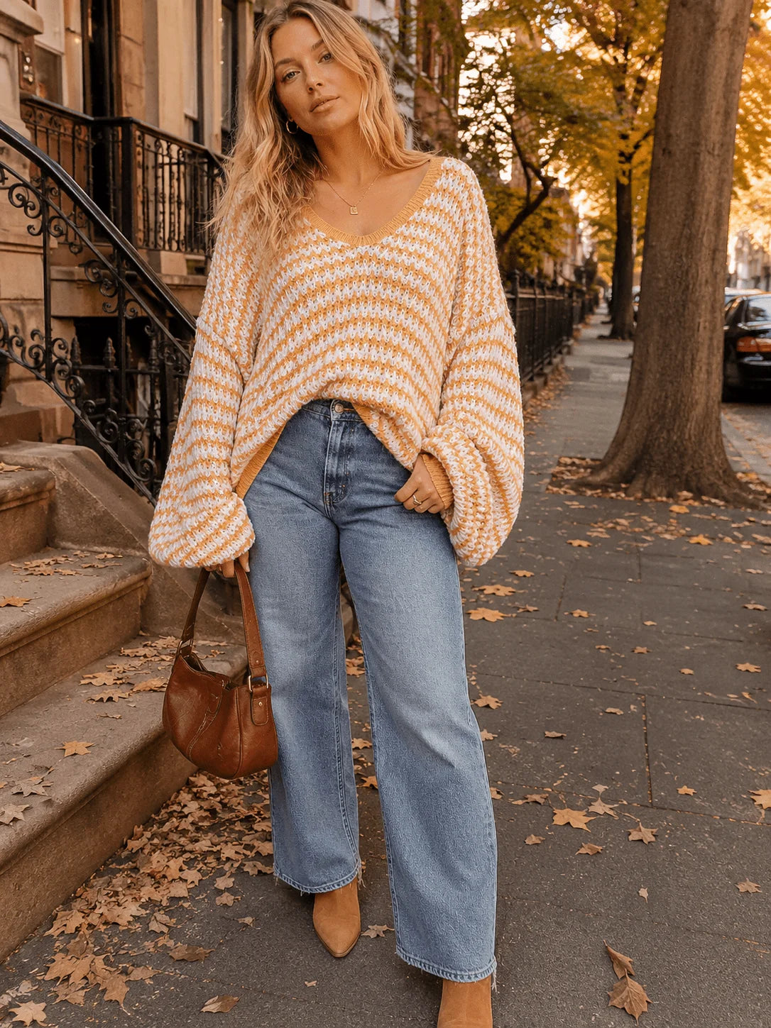 Oversized striped sweater