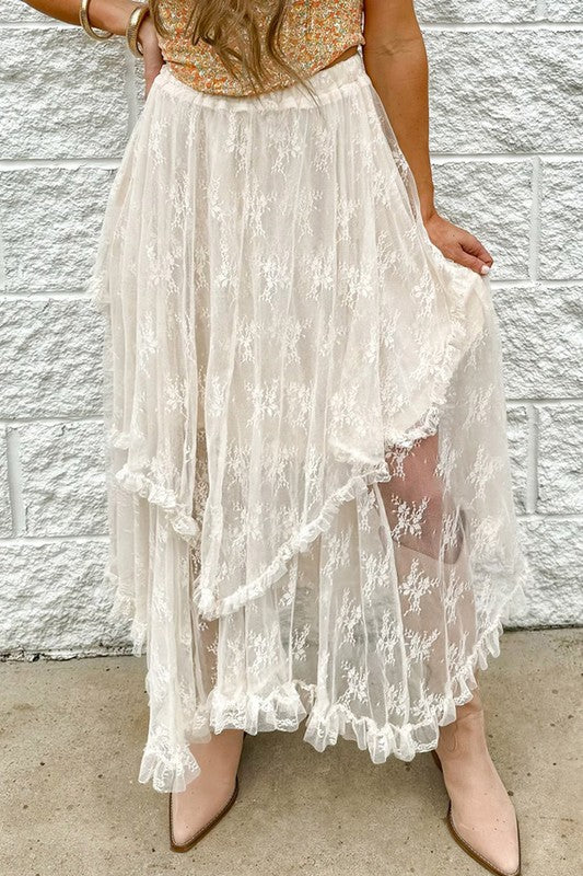 Layered lace skirt
