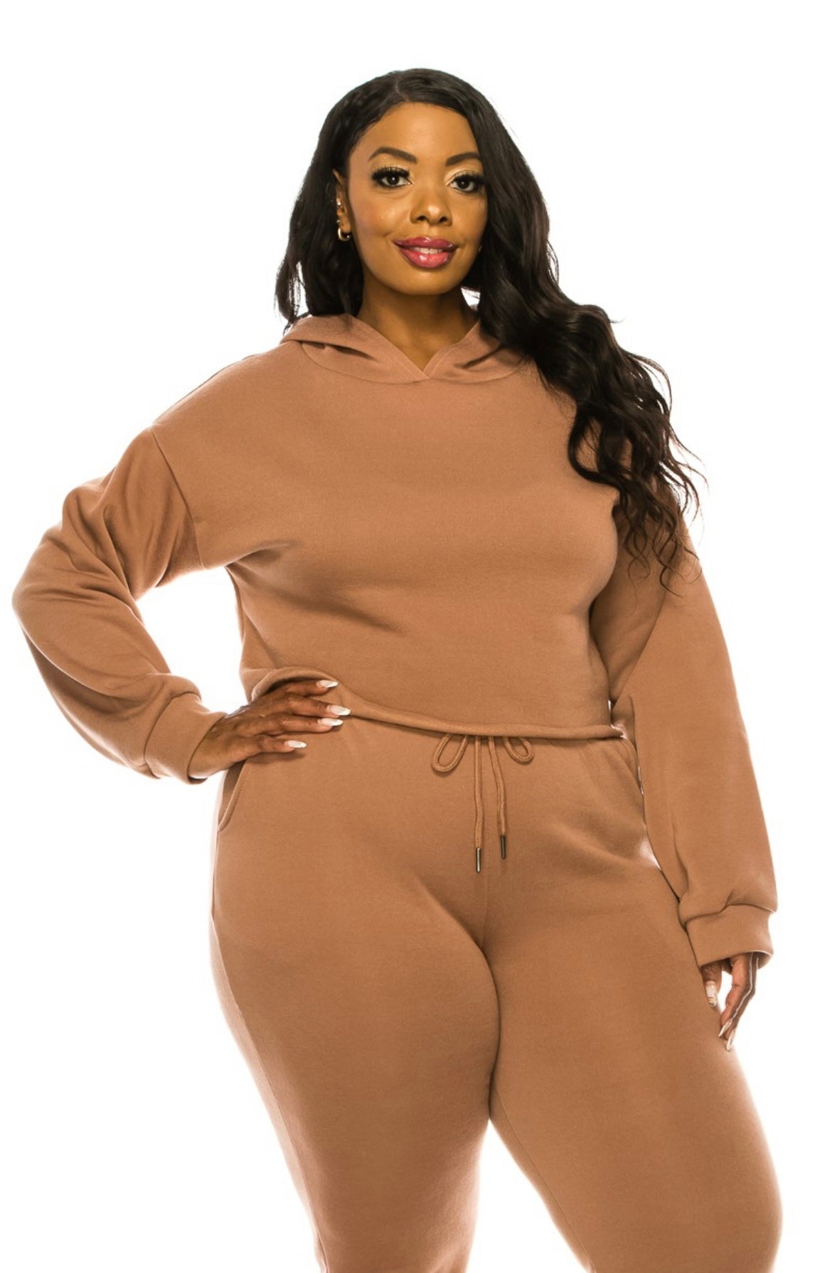 2-Piece Cropped Hoodie and Jogger Set