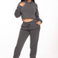 2-Piece Cropped Hoodie and Jogger Set