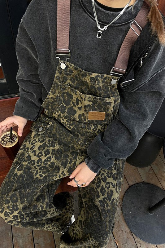 Boyfriend overalls Leopard