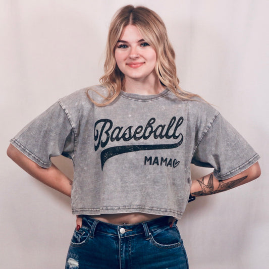 Baseball Mom Cropped Tee