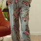 Vintage Floral Wide-Leg Denim Pants