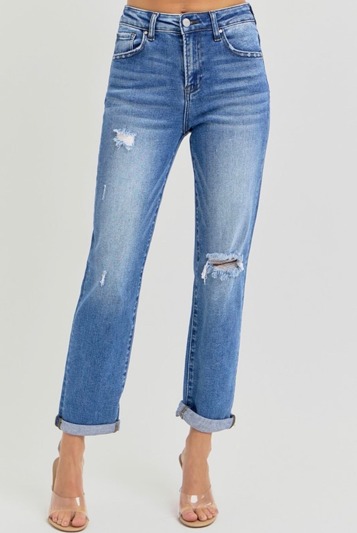 Risen High-Rise Girlfriend Jeans