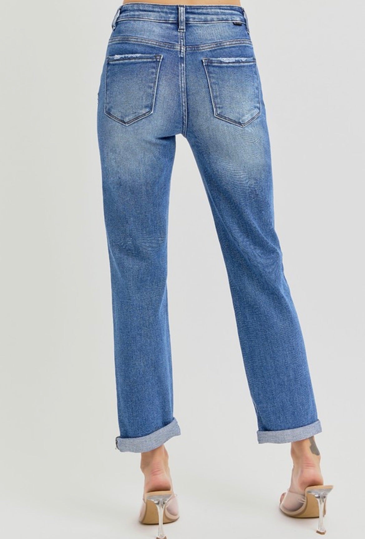 Risen High-Rise Girlfriend Jeans
