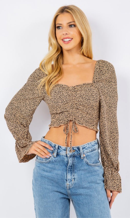 Leopard long bell sleeve