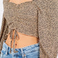Leopard long bell sleeve